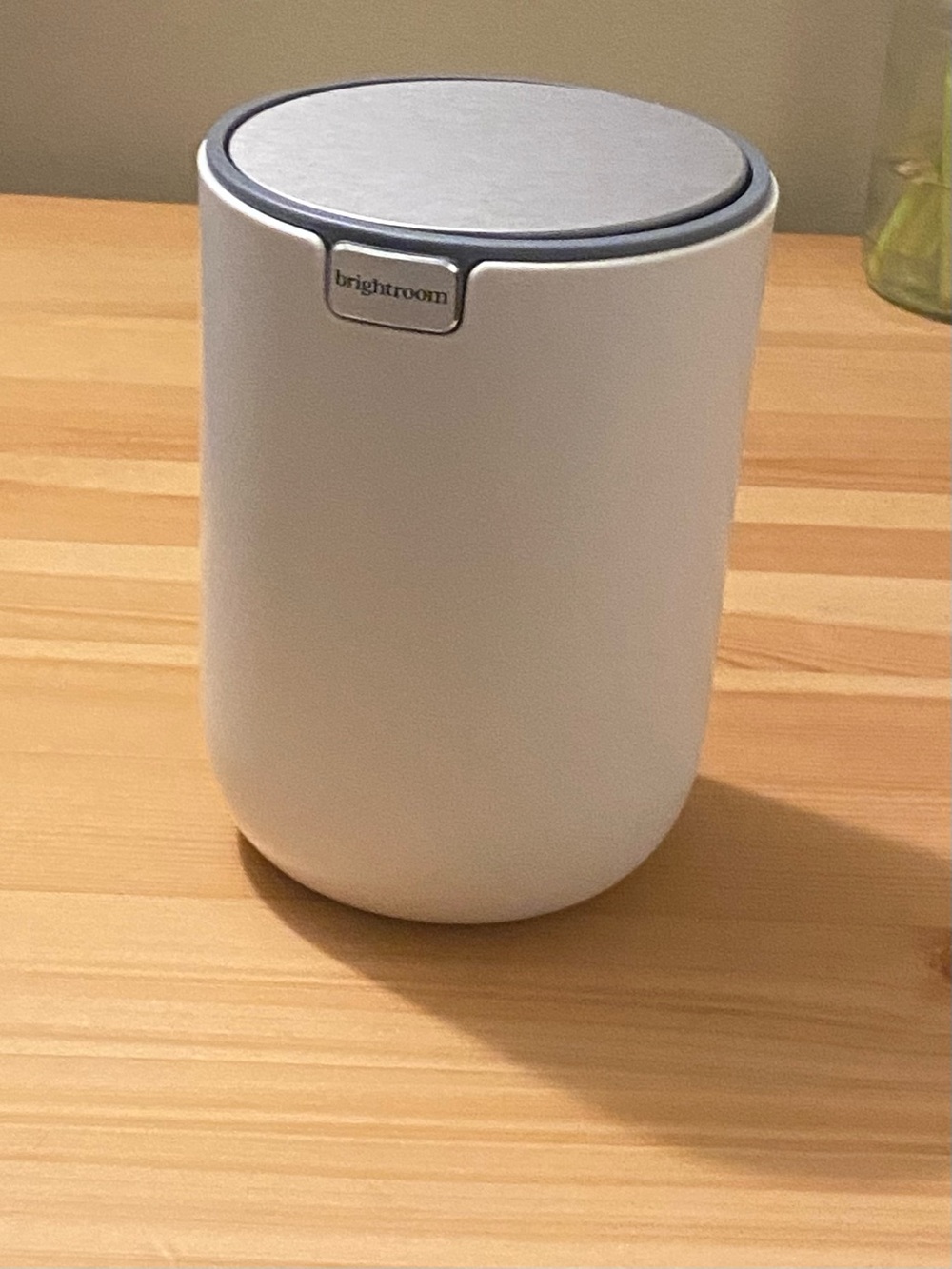 Brightroom Small White Trash Can with Gray Lid